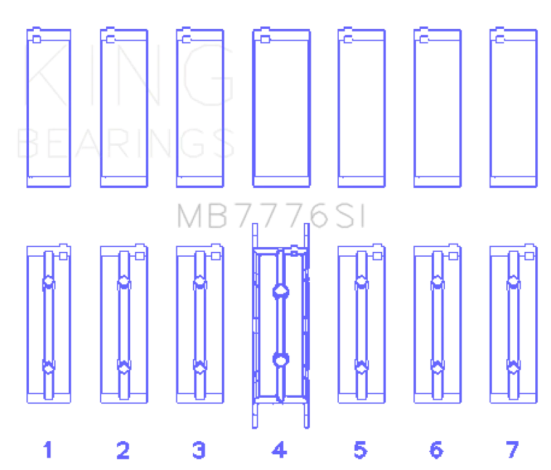 King Engine Bearings BMW N55B30A/N53B30A/N52B30A Main Bearing Set - Size +0.50mm - Image 2
