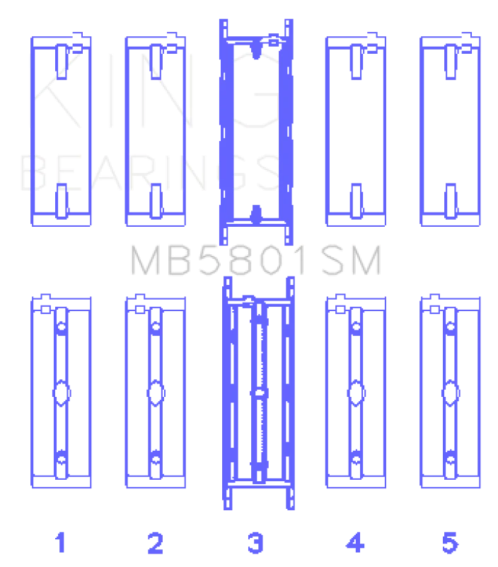 King Engine Bearings BMW S63 Crankshaft Main Bearing Set