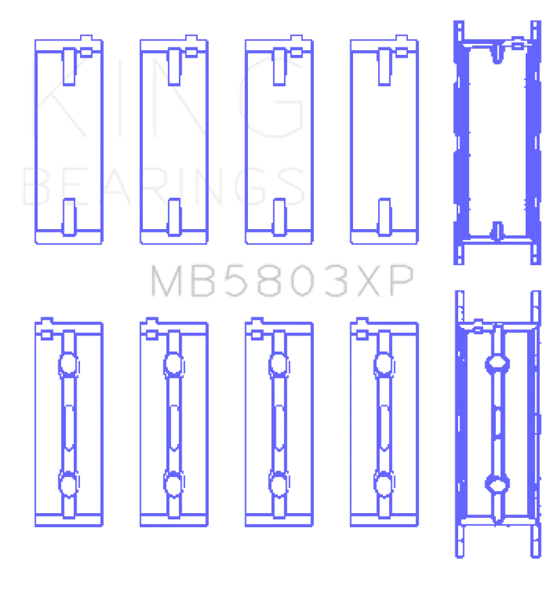 King Engine Bearings BMW S65B40A Crankshaft Main Bearings Set of 5 - Image 2