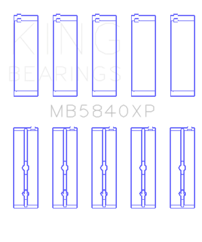 King Engine Bearings Chrysler/Dodge Gen 3 Hemi 5.7L/6.1L/6.4L Crankshaft Main Bearing Set (Set of 5)