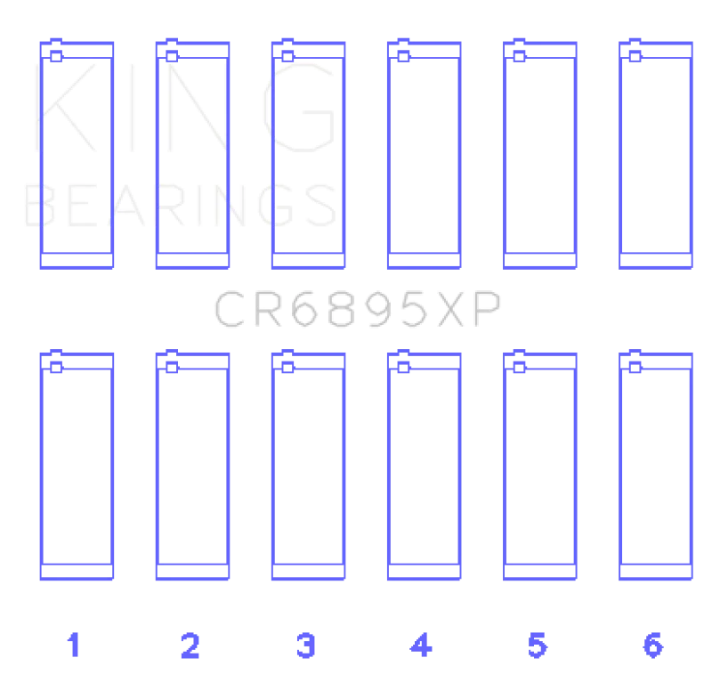 King Engine Bearings Ford EcoBoost 3.5L V6 Connecting Rod Bearing Set (Set of 6) - Image 2