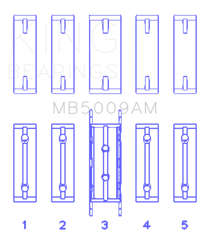 King Engine Bearings Ford Fiesta 1.25i (ZETEC) Crankshaft Main Bearing Set - Image 2