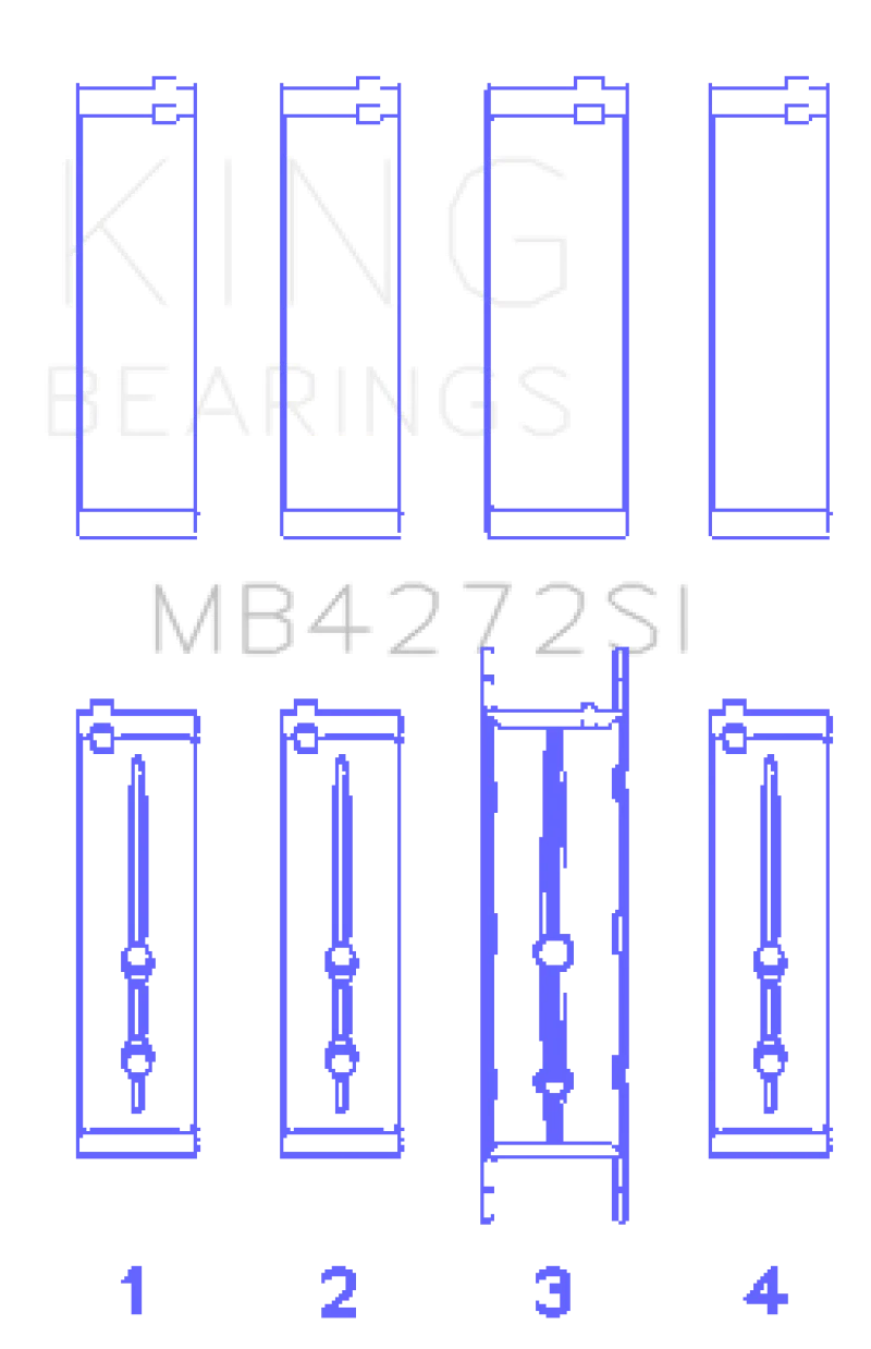 King Engine Bearings Holden Alloytec 175/190 Crankshaft Main Bearing Set