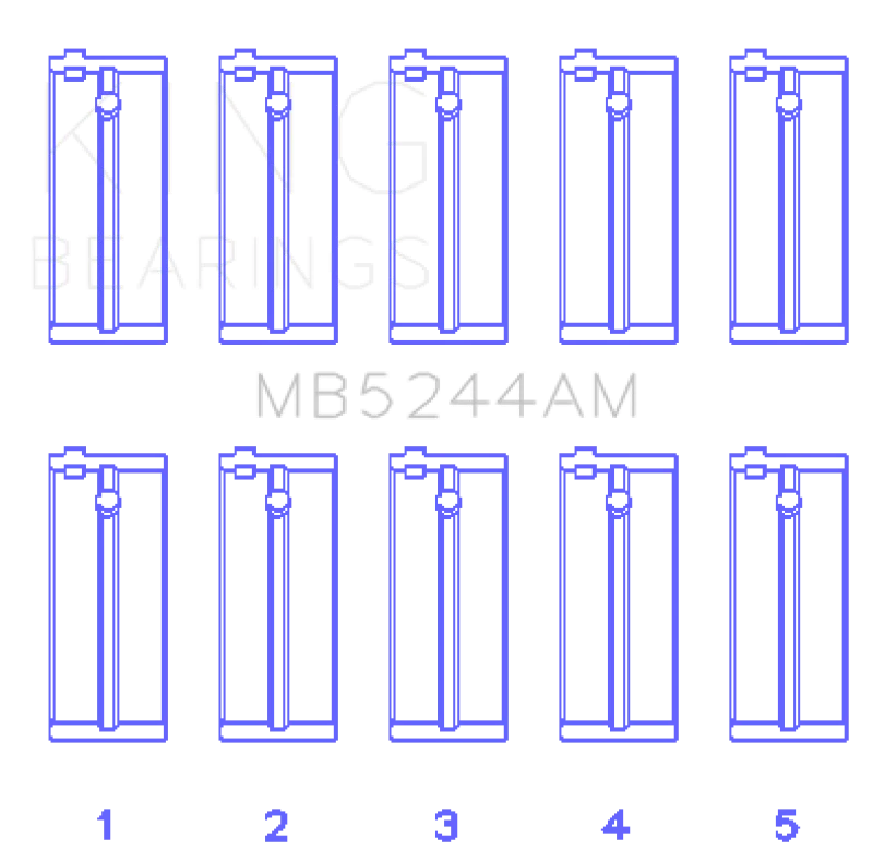King Honda 91CI/1.5L D15A2/D15A3/D15B1/D15B2/D15B7/D15B8/D15Z1 Main Bearing Set - Size STD - Image 2