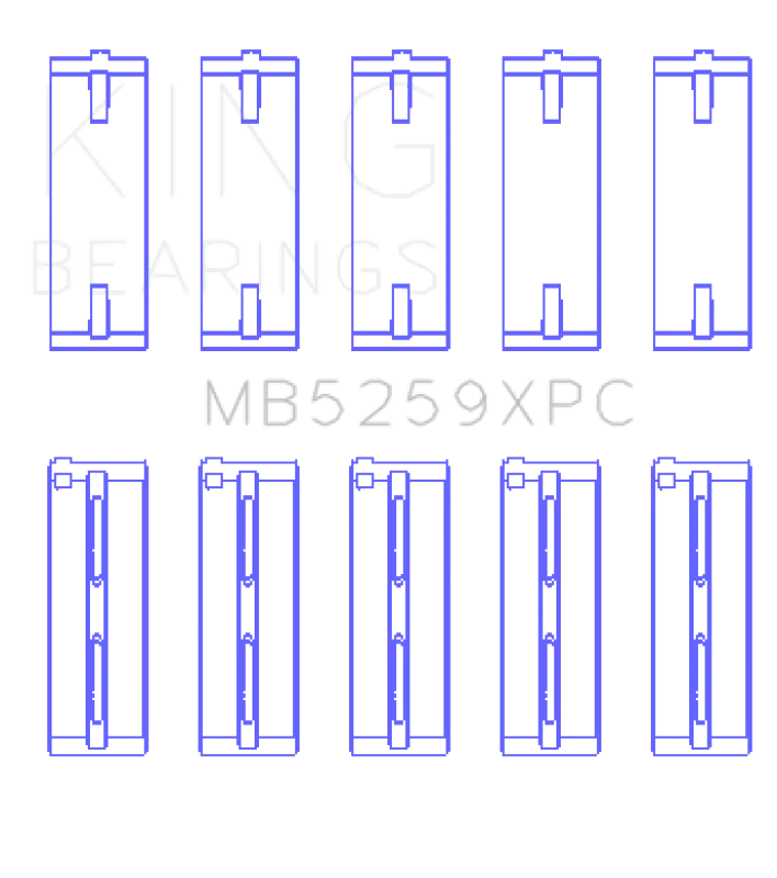 King Honda A-Series/B-Series/K-Series pMaxKote Performance Main Bearing Set - Size +.026mm - Image 2