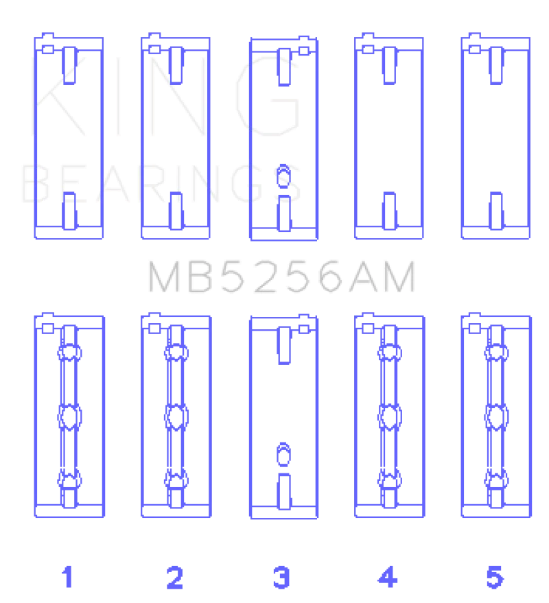 King Engine Bearings Hyundai 2.0L G4GC Main Bearing Set - Size STD - Image 2