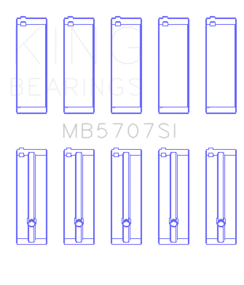 King Engine Bearings Hyundai G4KE/G4KC Main Bearings (Set of 5) - Image 2