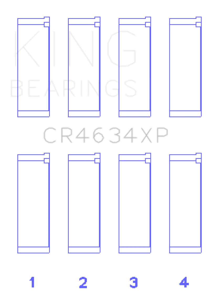 King Engine Bearings Hyundai G4KF Connecting Rod Bearing Set (Set of 4) - Size STD - Image 2