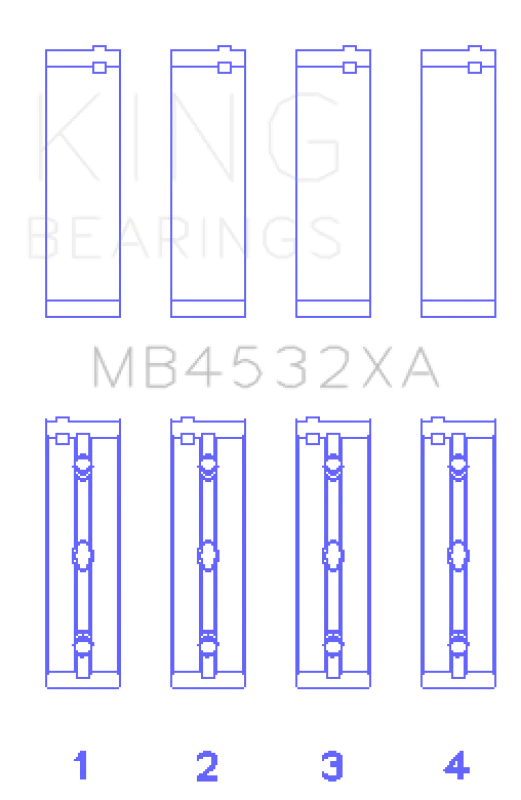 King Engine Bearings Mercedes-Benz OM 642.822/36/910/20/30/70 Main Bearing Set - Image 2