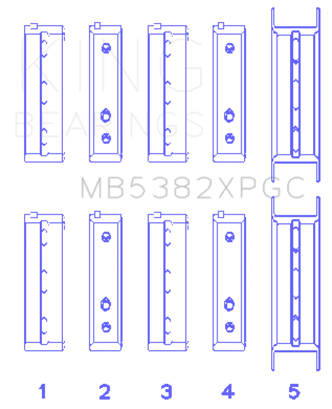 King Engine Bearings Subaru EJ20/EJ22/ EJ25 (Including Turbo) Coated Crankshaft Main Bearing Set