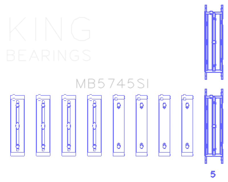 King Engine Bearings Subaru FA/FB Main Bearing Set - Size STD