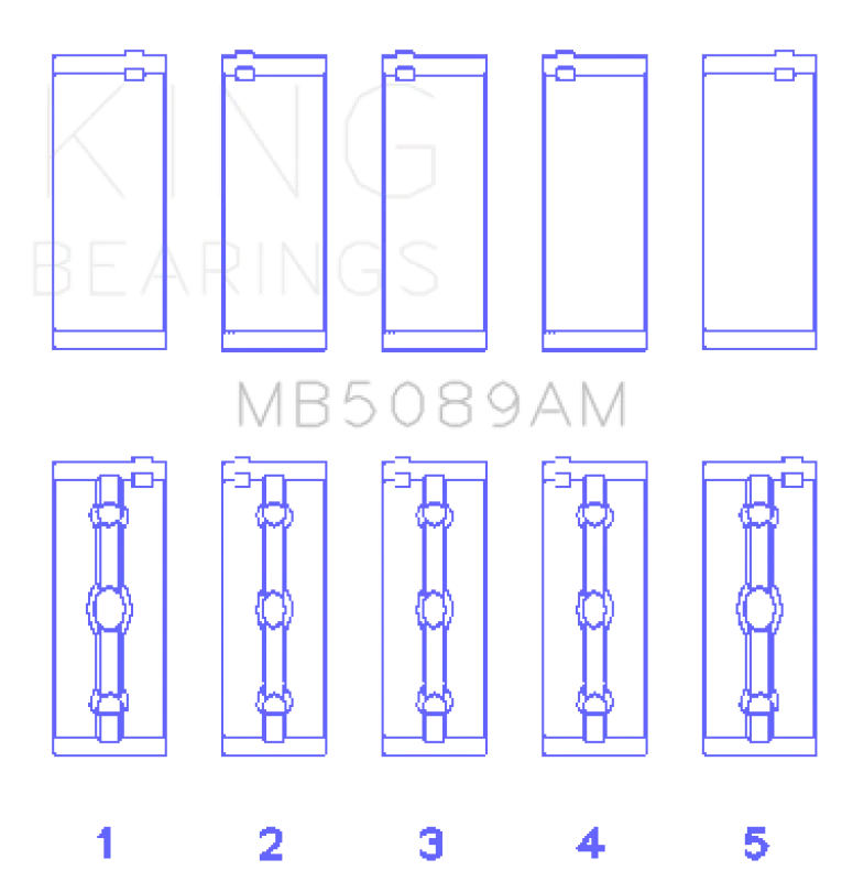 King Engine Bearings Toyota 1RZ Crankshaft Main Bearing Set - Size STD