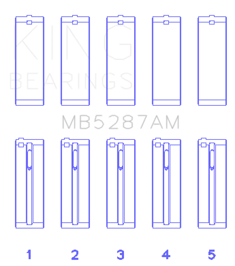 King Engine Bearings Toyota 1ZZ-FE Main Bearing Set - Size STD - Image 2