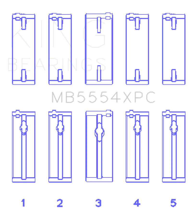 King Engine Bearings Toyota 3SGTE 16V 2.0L pMaxKote Performance Main Bearing Set - Size STD - Image 2