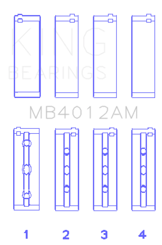 King Engine Bearings Toyota 5VZFE Crankshaft Main Bearing Set - Image 2