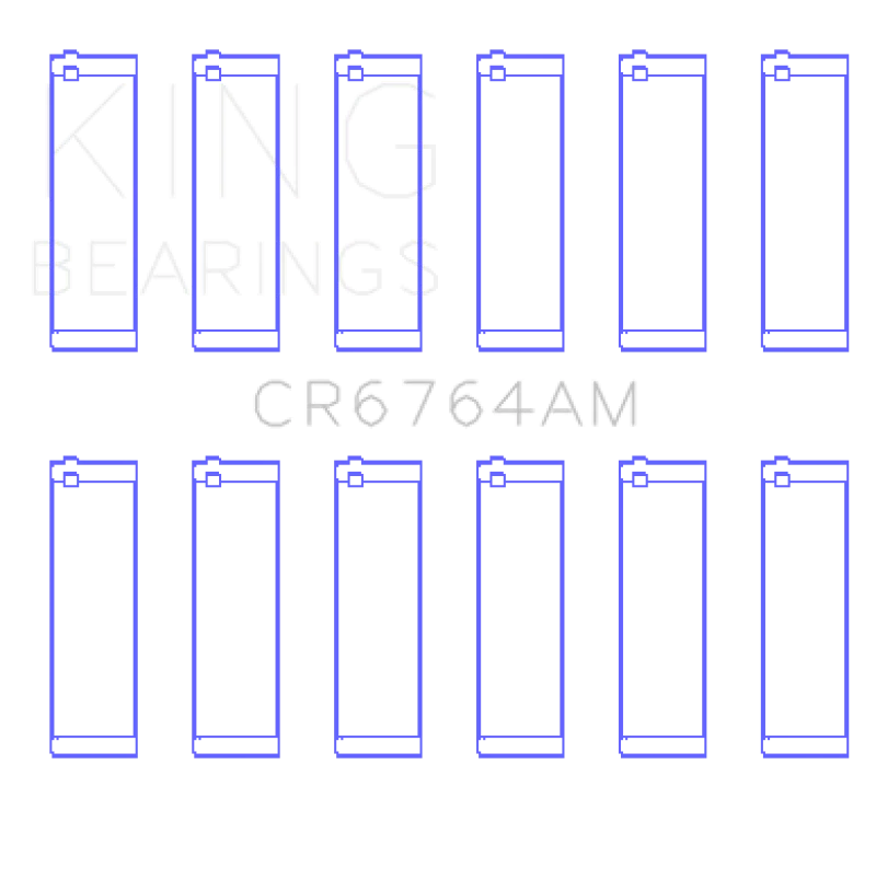 King Engine Bearings VW AES/AUE/ABV Connecting Rod Bearing Set (Set of 6) - Size STD - Image 2