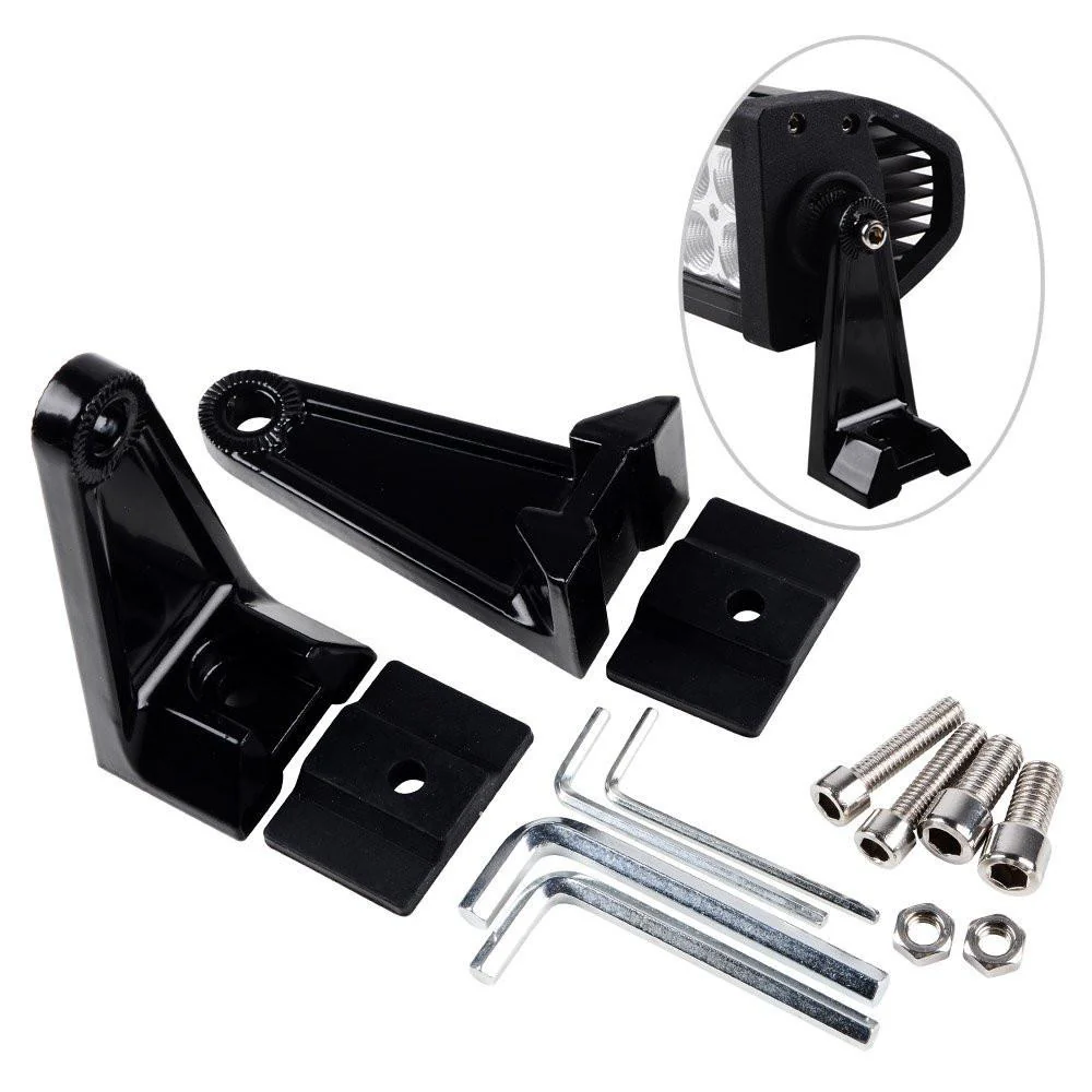 LED Light Bar Side Mounting Brackets With Hardware and Rubber Pad