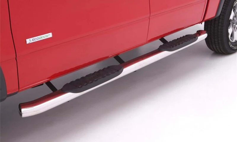Lund 07-17 Toyota Tundra CrewMax 5in. Curved Oval SS Nerf Bars - Polished - Image 3