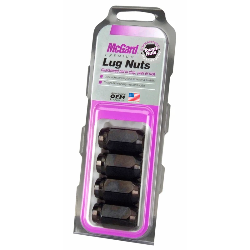 McGard Hex Lug Nut (Cone Seat) 1/2-20 / 13/16 Hex / 1.5in. Length (4-Pack) - Black - Image 2