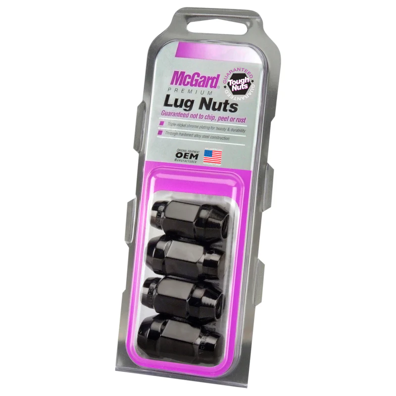 McGard Hex Lug Nut (Cone Seat Bulge Style) 1/2-20 / 3/4 Hex / 1.45in. Length (4-pack) - Black - Image 6