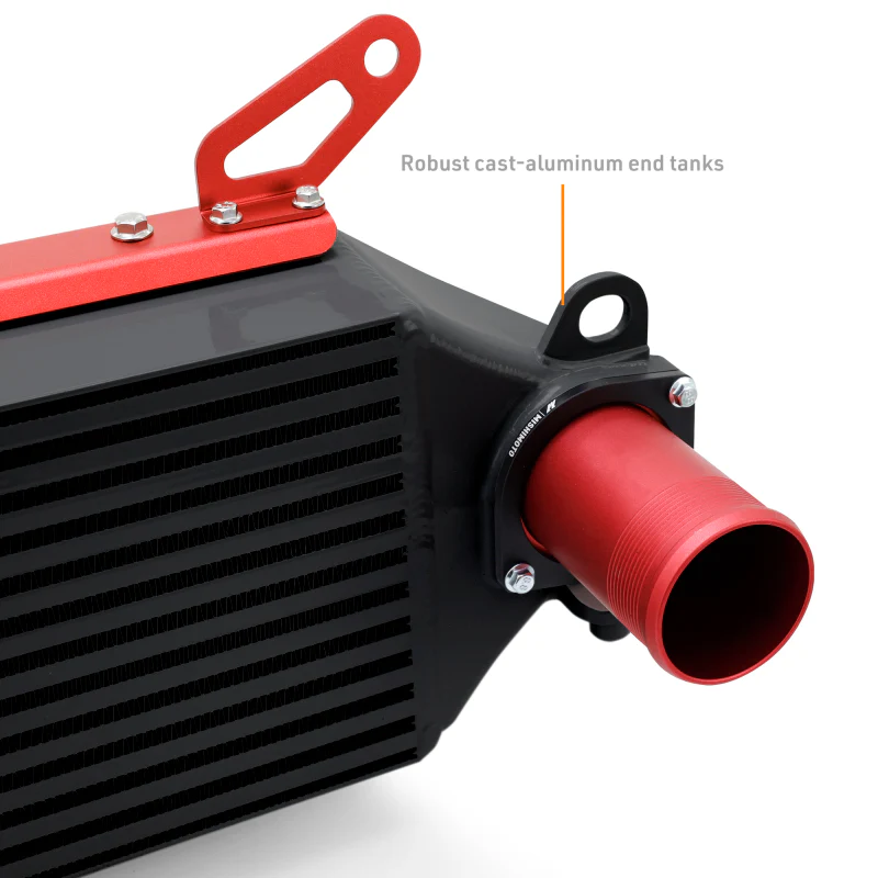 Mishimoto 2023+ Toyota GR Corolla Intercooler & Pipe Kit - Black Cooler - Red Pipes - Image 8