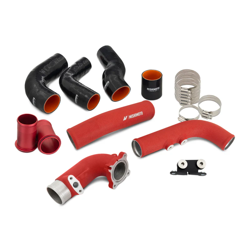 Mishimoto 2023+ Toyota GR Corolla Intercooler & Pipe Kit - Black Cooler - Red Pipes - Image 9