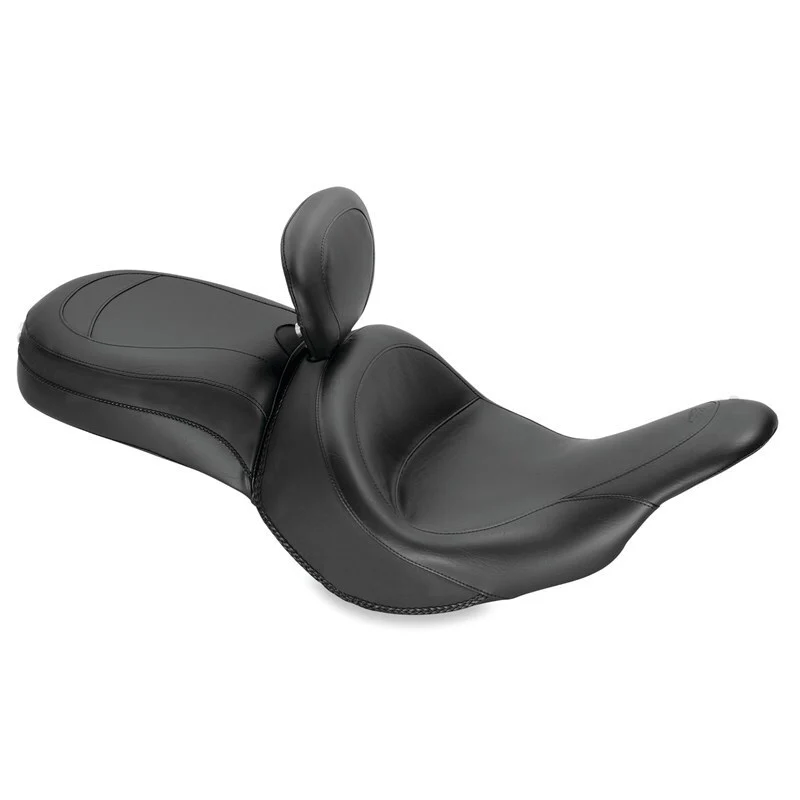 Mustang 11-19 Kawasaki Vulcan 1700, Vaquero Std Touring 1PC Seat w/Driver Backrest - Black - Image 2