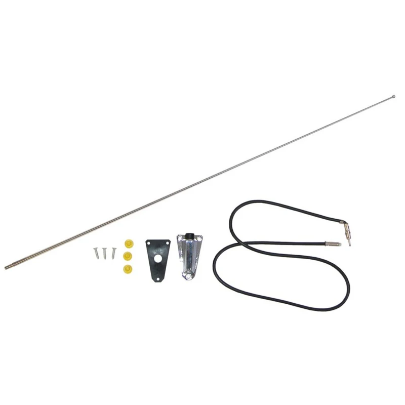 Omix Chrome Antenna Kit 76-95 Jeep CJ & Wrangler - Image 2