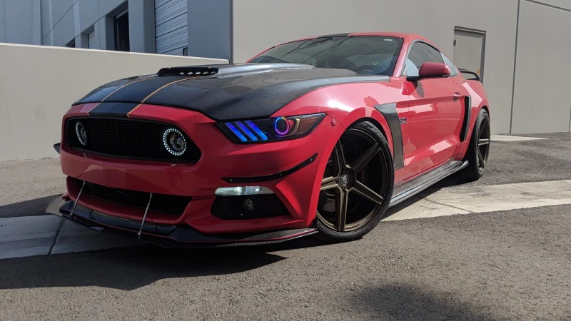 Oracle 15-17 Ford Mustang V6/GT/Shelby Dynamic DRL  w/ Halo Kit - ColorSHIFT - Dynamic - Image 8