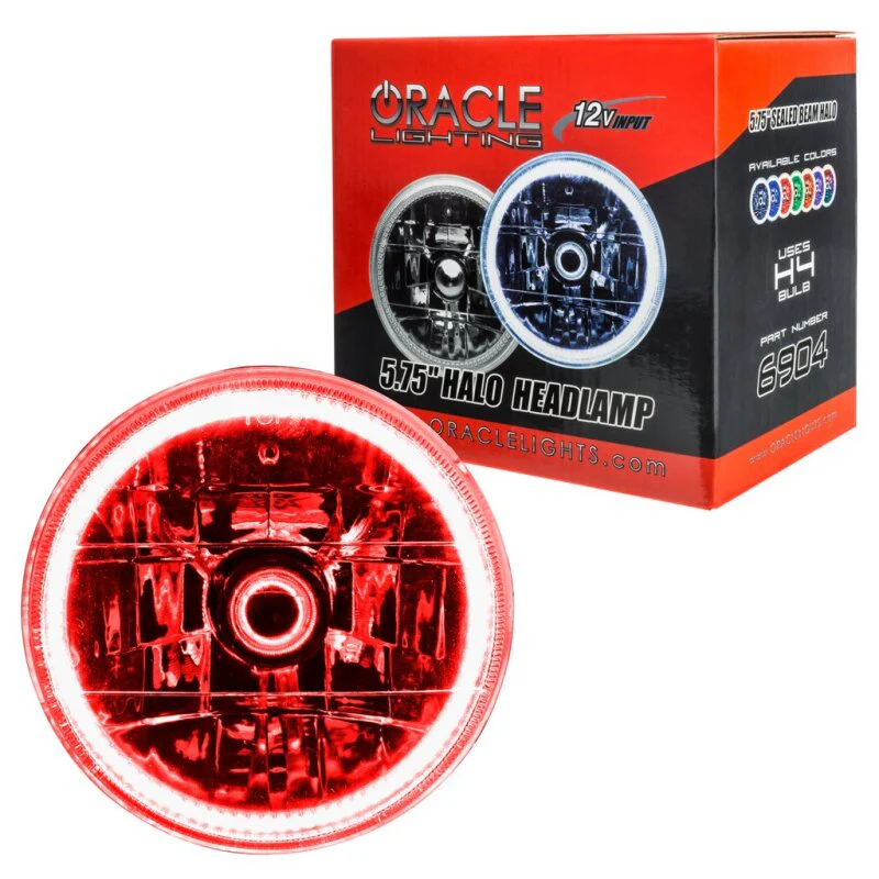 Oracle Pre-Installed Lights 5.75 IN. Sealed Beam - Red Halo - Image 4