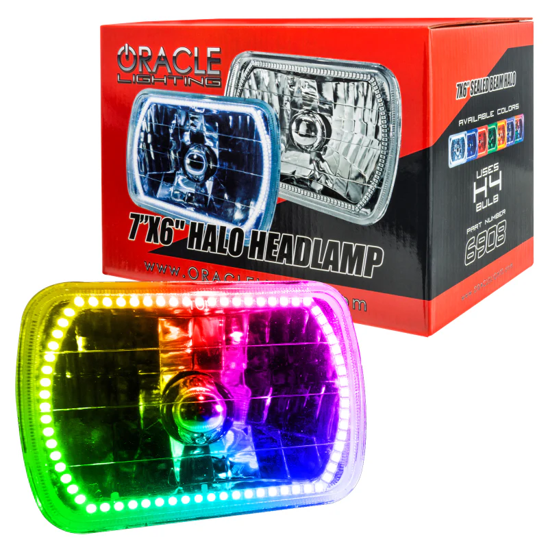 Oracle Pre-Installed Lights 7x6 IN. Sealed Beam - ColorSHIFT Halo - Image 3