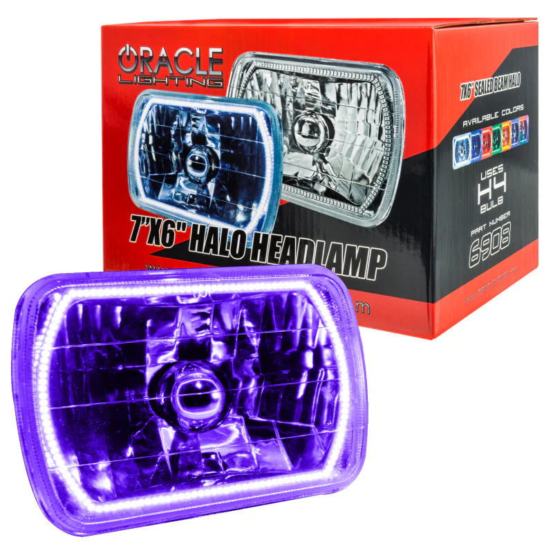 Oracle Pre-Installed Lights 7x6 IN. Sealed Beam - UV/Purple Halo - Image 2