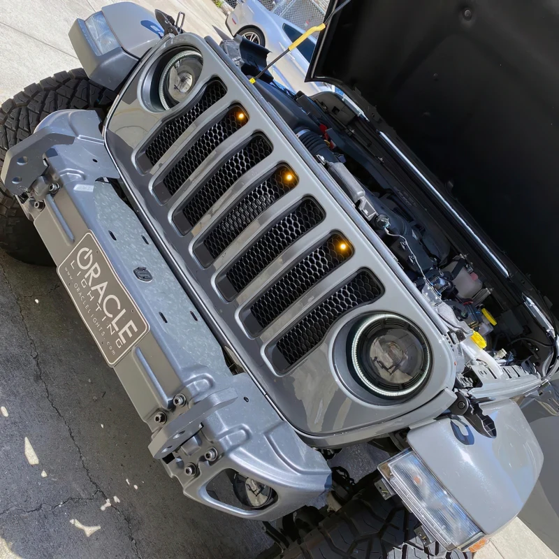 Oracle Pre-Runner Style LED Grille Kit for Jeep Gladiator JT - Amber - Image 7
