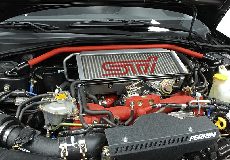 PERRIN 08-14 WRX/STI/Impreza / 14-18 Forester / 13-17 Crosstrek / 05-09 Legacy FR Strut Brace - Red - Image 3