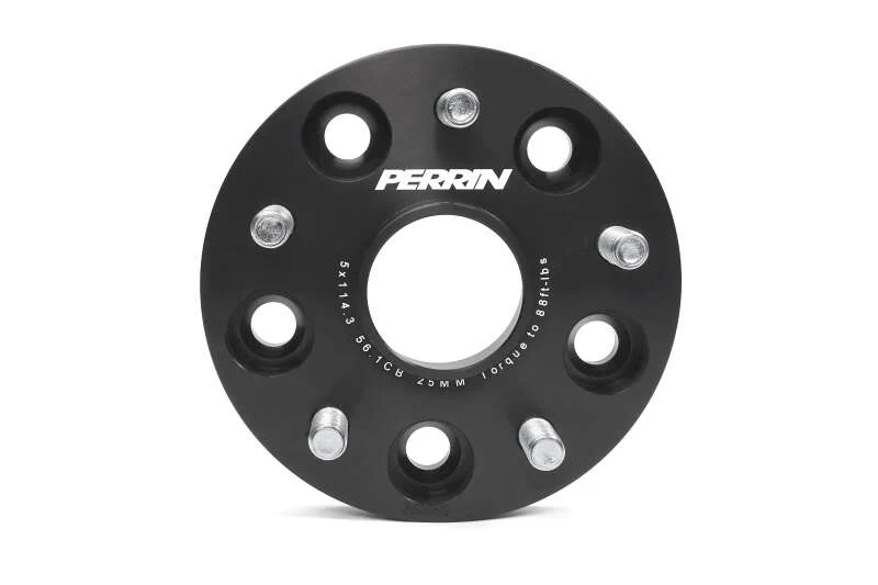 PERRIN Subaru 25mm Wheel Spacers 5x114.3 BP w/56mm Hub - Black - Image 3