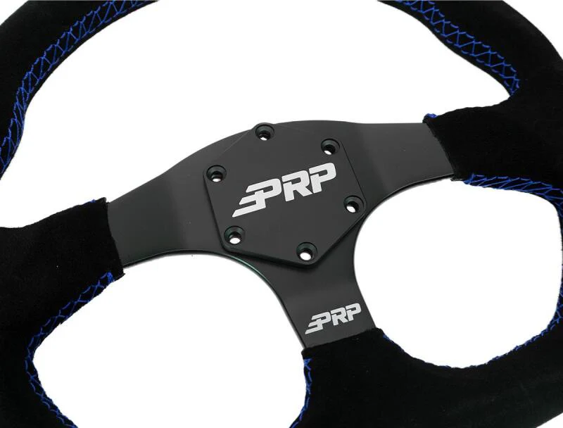 PRP Comp-R D-Shape Suede Steering Wheel - Blue - Image 2