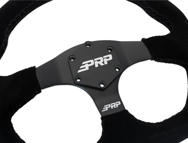 PRP Comp-R D-Shape Suede Steering Wheel - Blue - Image 6
