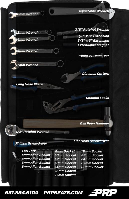 PRP Kawasaki KRX Roll Up Tool Bag w/ 35pc Tool Kit - Image 4