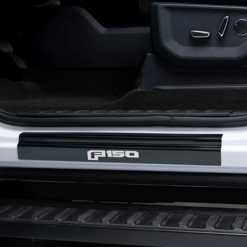 Putco 15-20 Ford F-150 - SuperCrew w/ F-150 Etching (4pcs) Black Platinum Door Sills