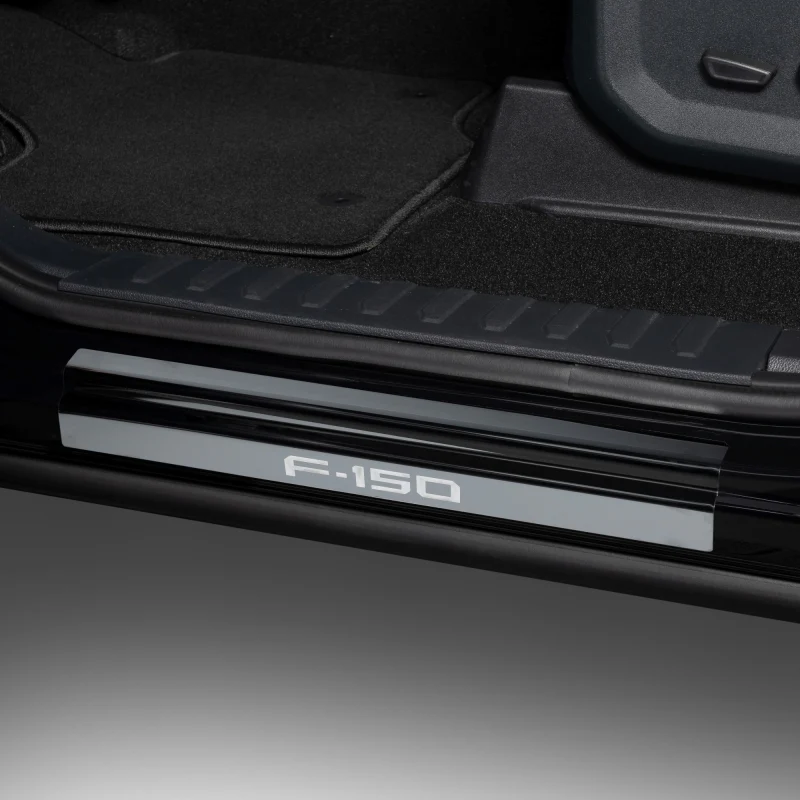 Putco 15-20 Ford F-150 - SuperCrew w/ F-150 Etching (4pcs) Black Platinum Door Sills - Image 3