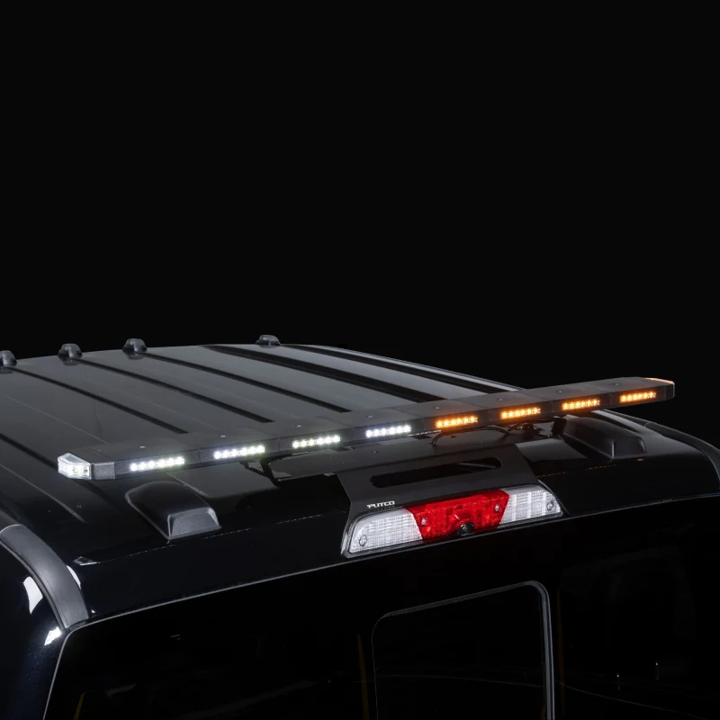 Putco 48In Universal 48In Tri Color Hornet Light (Amber/Blue/White) - LED Stealth Rooftop Strobe Bar - Image 2