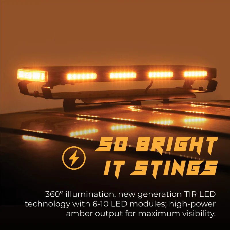 Putco 48In Universal 48In Tri Color Hornet Light (Amber/Blue/White) - LED Stealth Rooftop Strobe Bar - Image 4