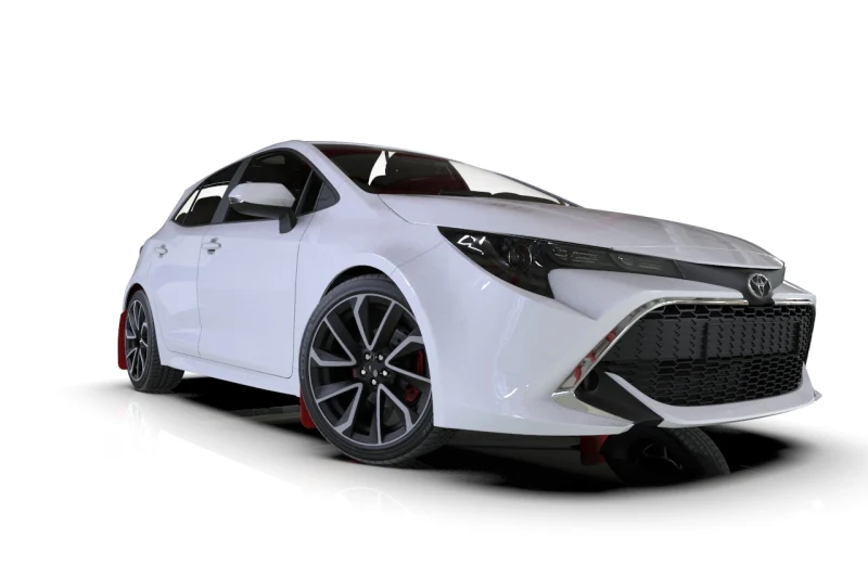 Rally Armor 18-26 Toyota Corolla Hatchback Red UR Mud Flap Black Logo - Image 3