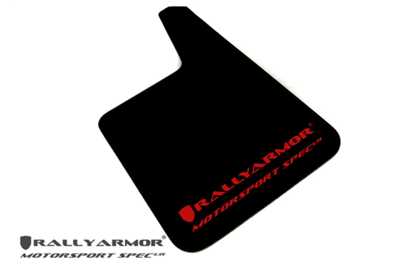 Rally Armor Universal Fit (No Hardware) Motorsport Spec Black UR Mud Flap w/ White Logo - Image 3