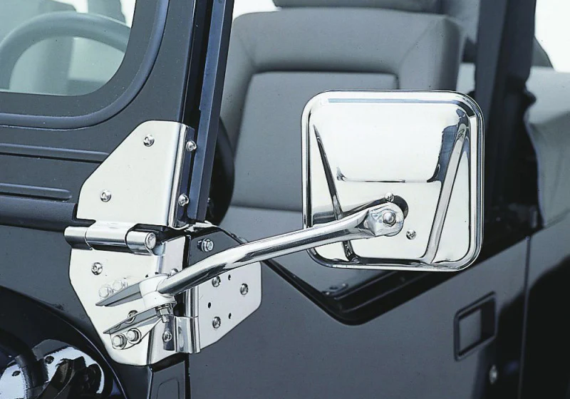 Rampage 1955-1983 Jeep CJ5 Side Mirrors - Stainless - Image 2