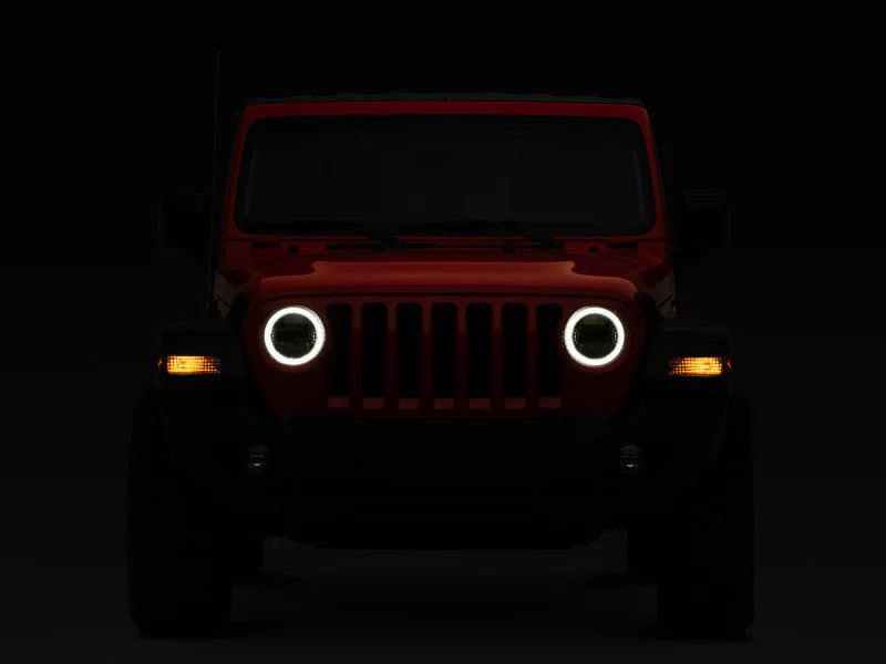Raxiom 18-22 Jeep Wrangler JL/JT Axial Series LED Headlights- Black Housing (Clear Lens) - Image 3