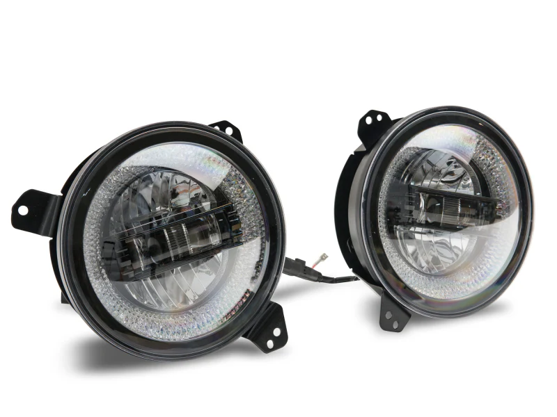 Raxiom 18-22 Jeep Wrangler JL/JT Axial Series LED Headlights- Black Housing (Clear Lens) - Image 7