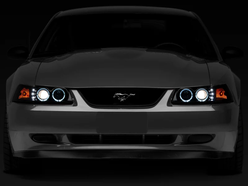 Raxiom 99-04 Ford Mustang Dual LED Halo Projector Headlights- Black Housing (Smoked Lens) - Image 11
