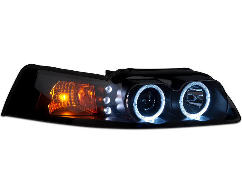 Raxiom 99-04 Ford Mustang Dual LED Halo Projector Headlights- Black Housing (Smoked Lens) - Image 12