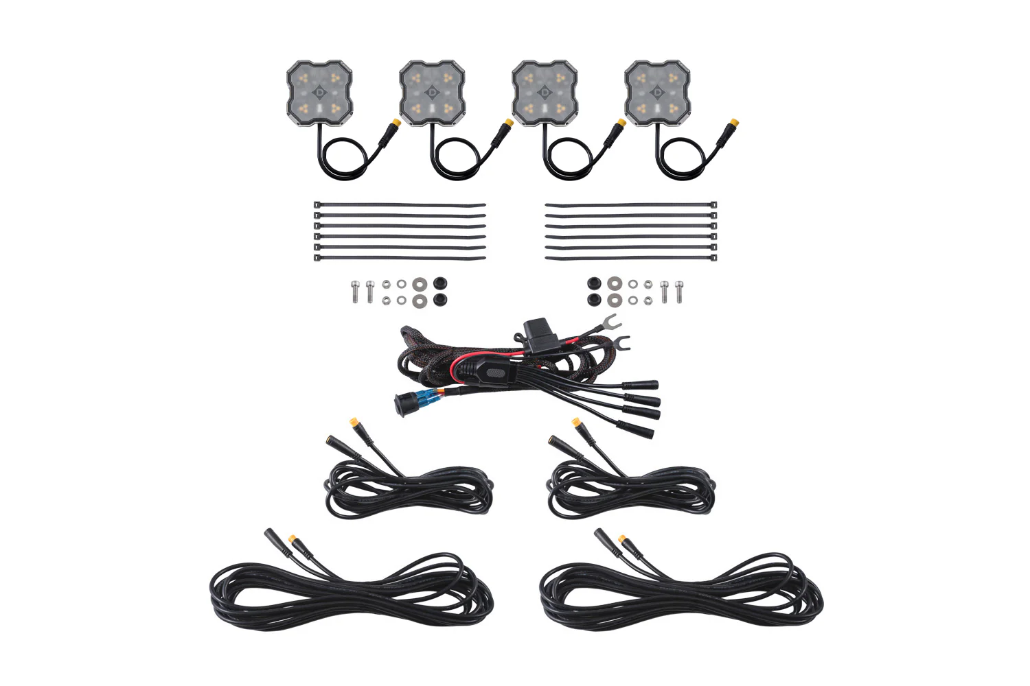 Rock Light Amber/White M8 4-Pack